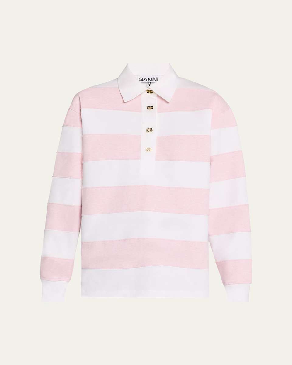 Stripe Heavy Cotton Polo Top